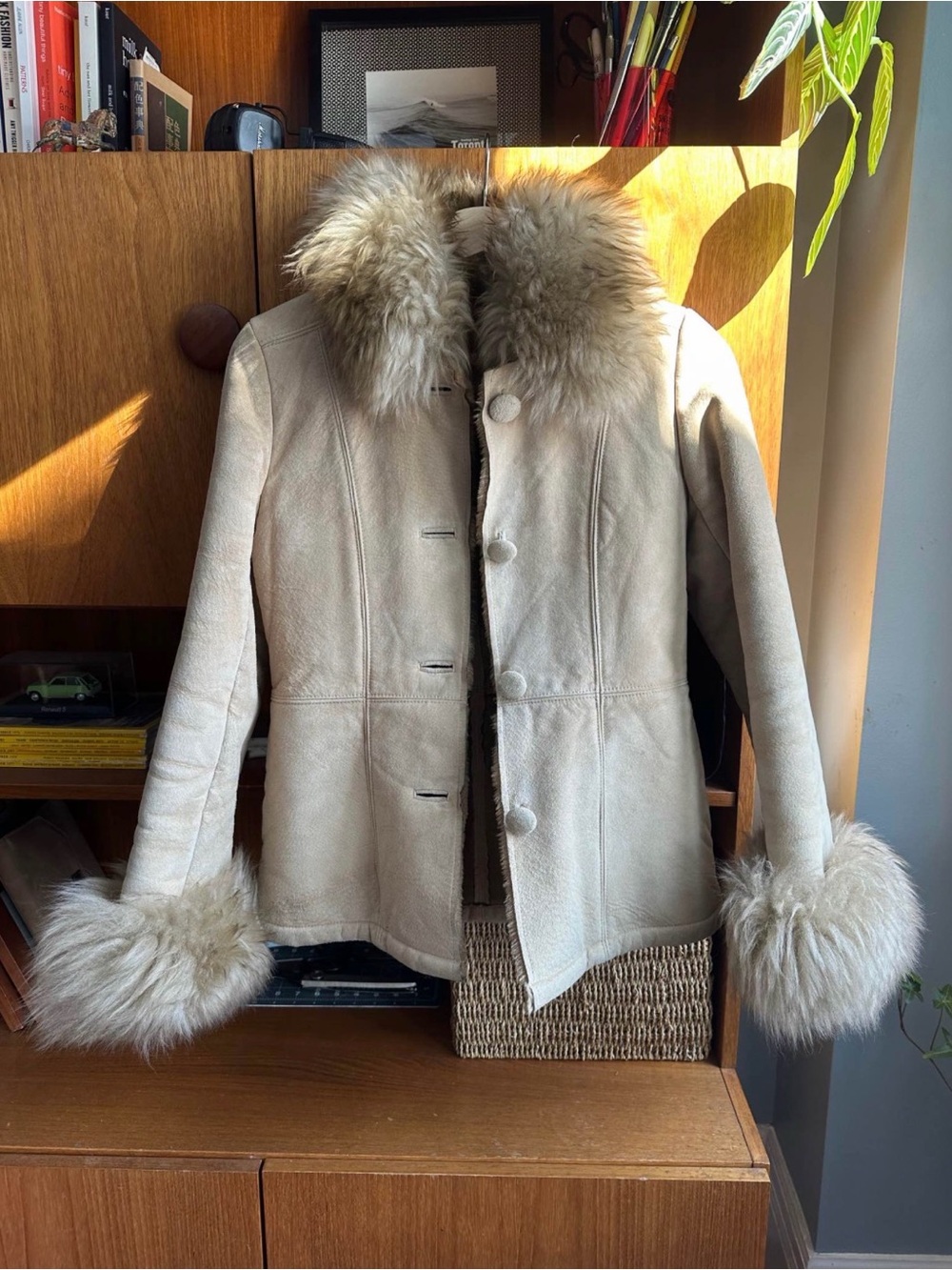Vintage Suede and Fur Trim Jacket